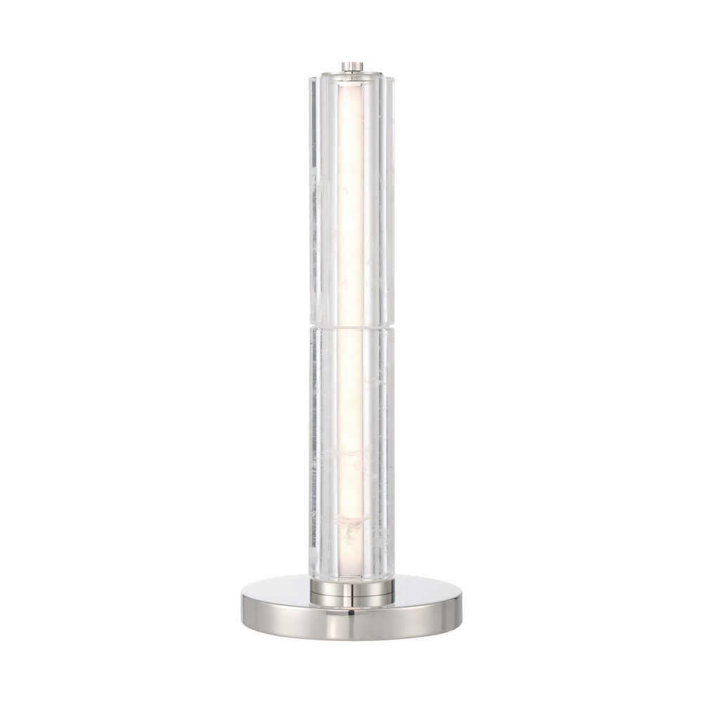 Golden Lighting Crystallo Integrated LED Table Lamp in Polished Nickel